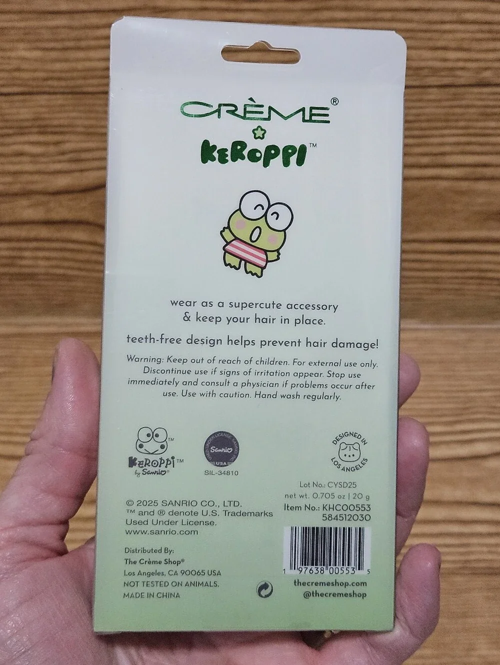 Keroppi Creme Shop Crease Free Hair Clips